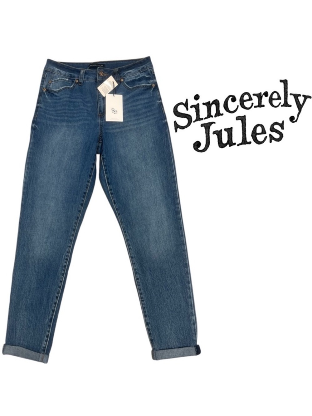 Sincerely Jules high rise super stretch skinny jeans medium wash size 5/27 - Picture 2 of 8